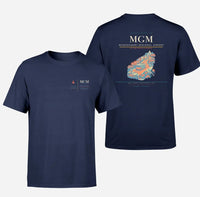 Thumbnail for Montgomery Regional Airport (MGM) design printed on navy blue double-side t-shirt