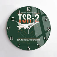 Thumbnail for BAC TSR-2 design on dark green no frame wall clock