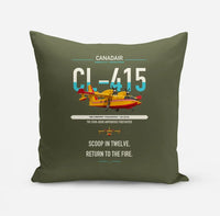Thumbnail for Canadair CL-415 design on green army pillow