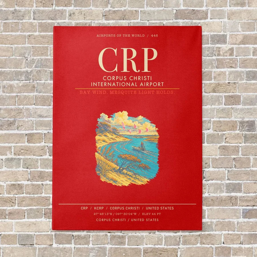 Corpus Christi International Airport CRP - Canvas Framed - Red