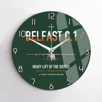 Thumbnail for Short Belfast C.1 design on dark green no frame wall clock