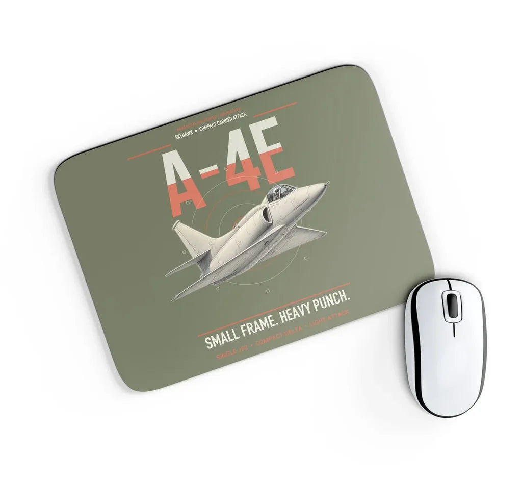 A-4E Skyhawk design on green army rectangle mouse pad