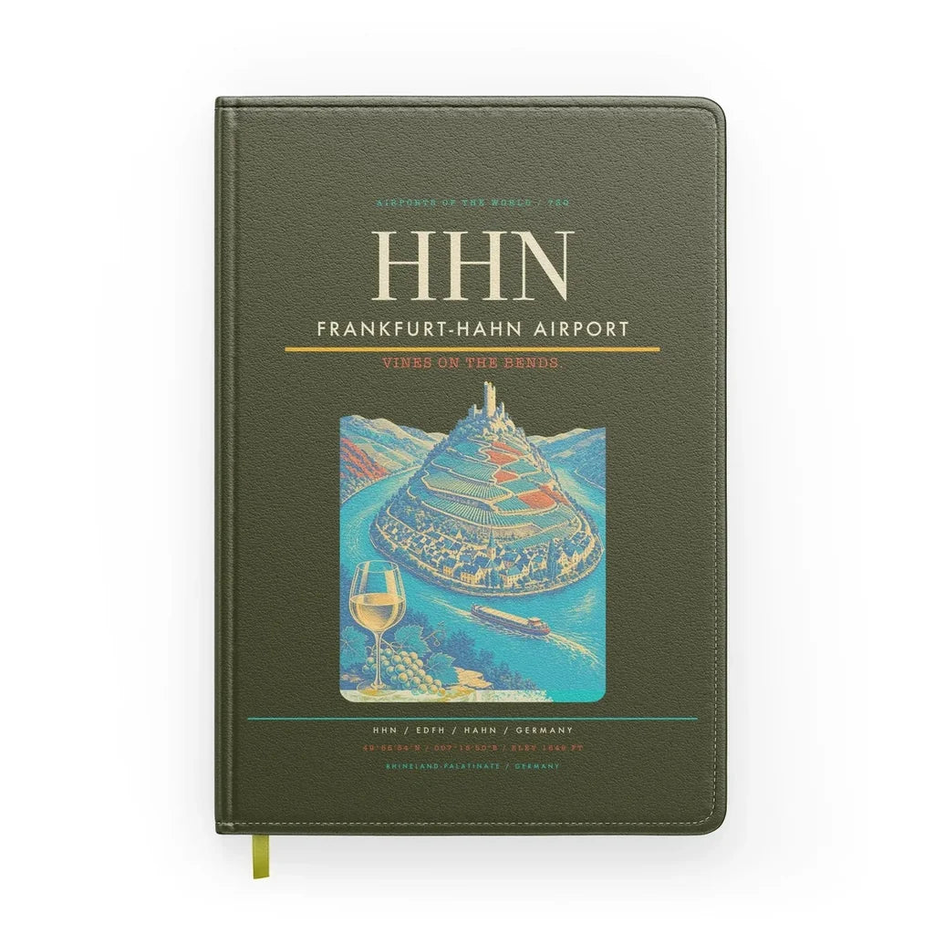 Frankfurt-Hahn Airport (HHN) design on green army notebook
