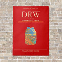 Thumbnail for Darwin International Airport DRW - Canvas Framed - Red