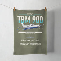 Thumbnail for Daher TBM 900 design on green army towel