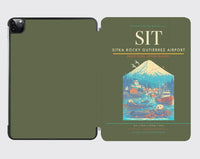 Thumbnail for Sitka Rocky Gutierrez Airport (SIT) design on green army ipad tablet case