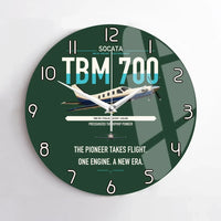 Thumbnail for Socata TBM 700 design on dark green no frame wall clock