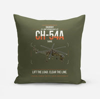 Thumbnail for Sikorsky CH-54A Tarhe design on green army pillow