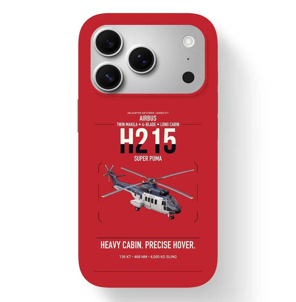Airbus H215 design on red magsafe iphone case, for iPhone 17 Pro