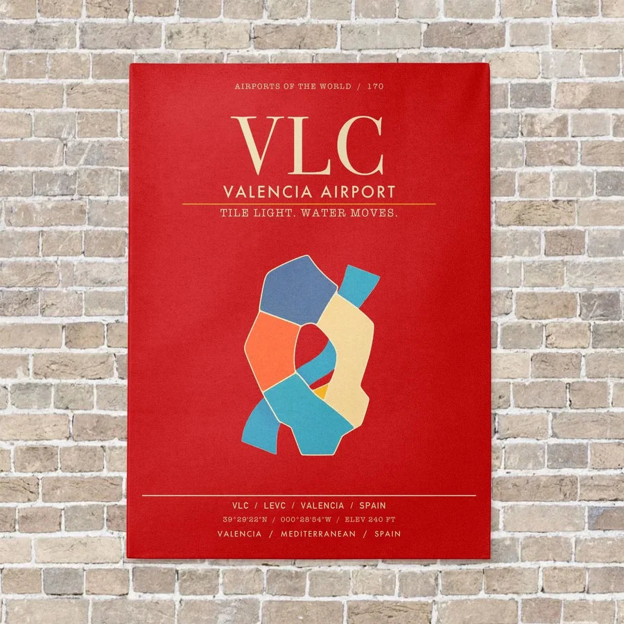 Valencia Airport VLC - Canvas Framed - Red