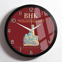 Thumbnail for Bukhara International Airport BHK Wall-Clock Framed - Dark Red