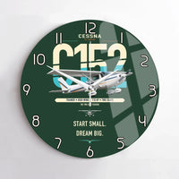 Thumbnail for Cessna 152 design on dark green no frame wall clock