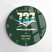 Thumbnail for Boeing 737-200 design on dark green no frame wall clock