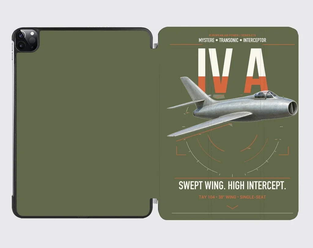 Dassault Mystère IV A design on green army ipad tablet case