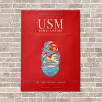 Thumbnail for Samui Airport Koh Samui USM - Canvas Framed - Red
