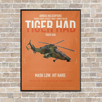 Thumbnail for Airbus Helicopters Tiger HAD vertical canvas print - framed - orange background