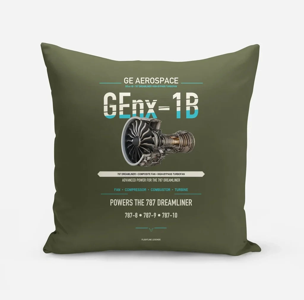 GEnx-1B design on green army pillow