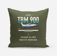 Thumbnail for Daher TBM 900 design on green army pillow