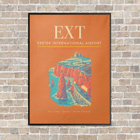 Thumbnail for Exeter International Airport EXT vertical canvas print - framed - orange background