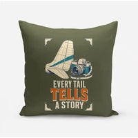 Thumbnail for Every Tail Tells A Story design on green army pillow
