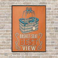Thumbnail for Basket Seat Best View vertical canvas print - framed - orange background