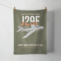 Thumbnail for Saab J 29F Tunnan design on green army towel