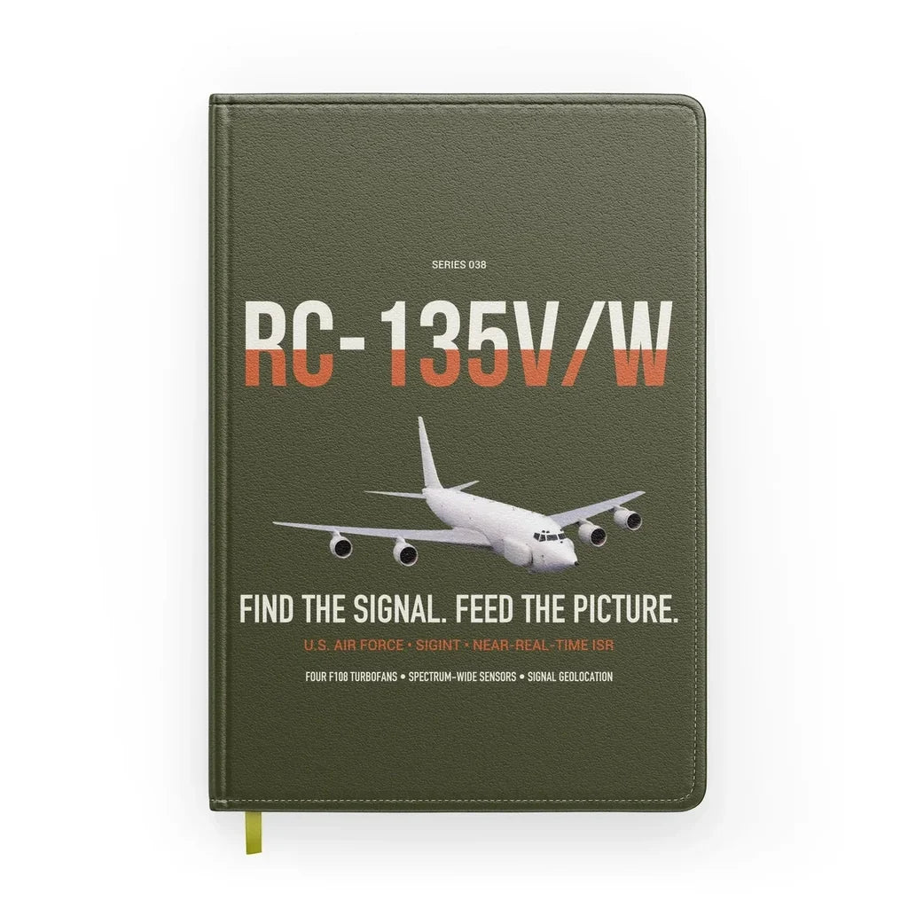 RC-135V W Rivet Joint design on green army notebook