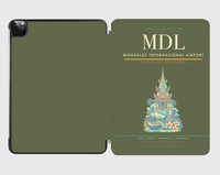 Thumbnail for Mandalay International Airport (MDL) design on green army ipad tablet case