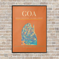 Thumbnail for Genoa Cristoforo Colombo Airport GOA vertical canvas print - framed - orange background