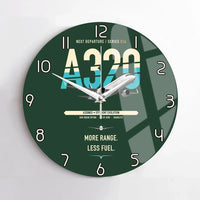 Thumbnail for Airbus A320neo design on dark green no frame wall clock