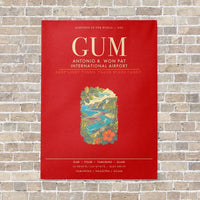 Thumbnail for Antonio B. Won Pat International Airport GUM - Canvas Framed - Red