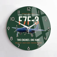 Thumbnail for F7F-3 Tigercat Two Engines One Hunt design on dark green no frame wall clock
