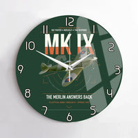 Thumbnail for Supermarine Spitfire Mk IX design on dark green no frame wall clock