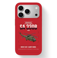 Thumbnail for Aérospatiale SA 330B Puma design on red magsafe iphone case, for iPhone 17 Pro