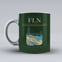 Thumbnail for Hercilio Luz International Airport (FLN) airport code design on dark green ceramic mug