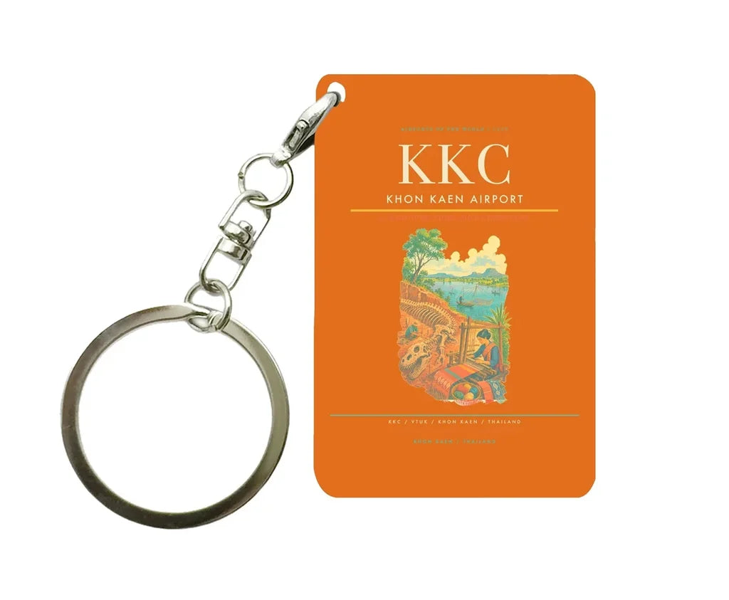 Khon Kaen Airport (KKC) design on orange key chain