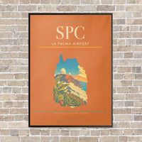 Thumbnail for La Palma Airport SPC vertical canvas print - framed - orange background