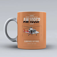 Thumbnail for Leonardo AW109SP GrandNew design on orange ceramic mug, double-side print