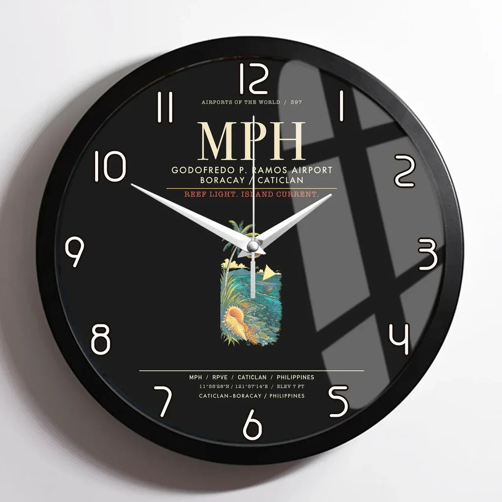 Godofredo P. Ramos Airport Boracay Caticlan MPH Wall-Clock Framed - Black