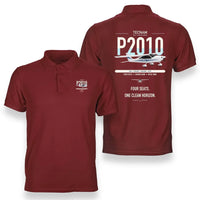 Thumbnail for Tecnam P2010 design on red double-side polo t-shirt, double-side print