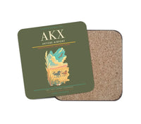 Thumbnail for Aktobe Airport (AKX) design on green army 1 piece coaster