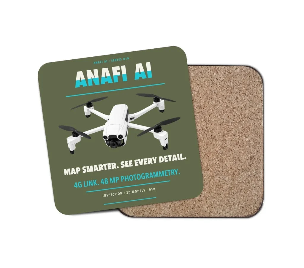 Parrot ANAFI Ai design on green army 1 piece coaster