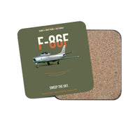 Thumbnail for F-86F Sabre Sweep The Sky design on green army 1 piece coaster