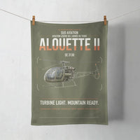 Thumbnail for Sud Aviation SE 3130 Alouette II design on green army towel