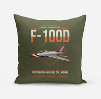 Thumbnail for F-100D Super Sabre design on green army pillow