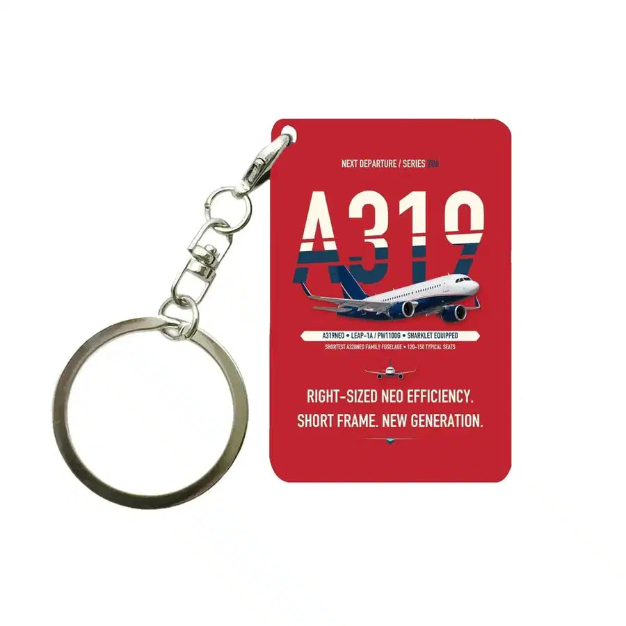 Airbus A319neo Key Chain design on red key chain