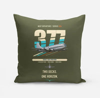 Thumbnail for Boeing 377 Stratocruiser design on green army pillow