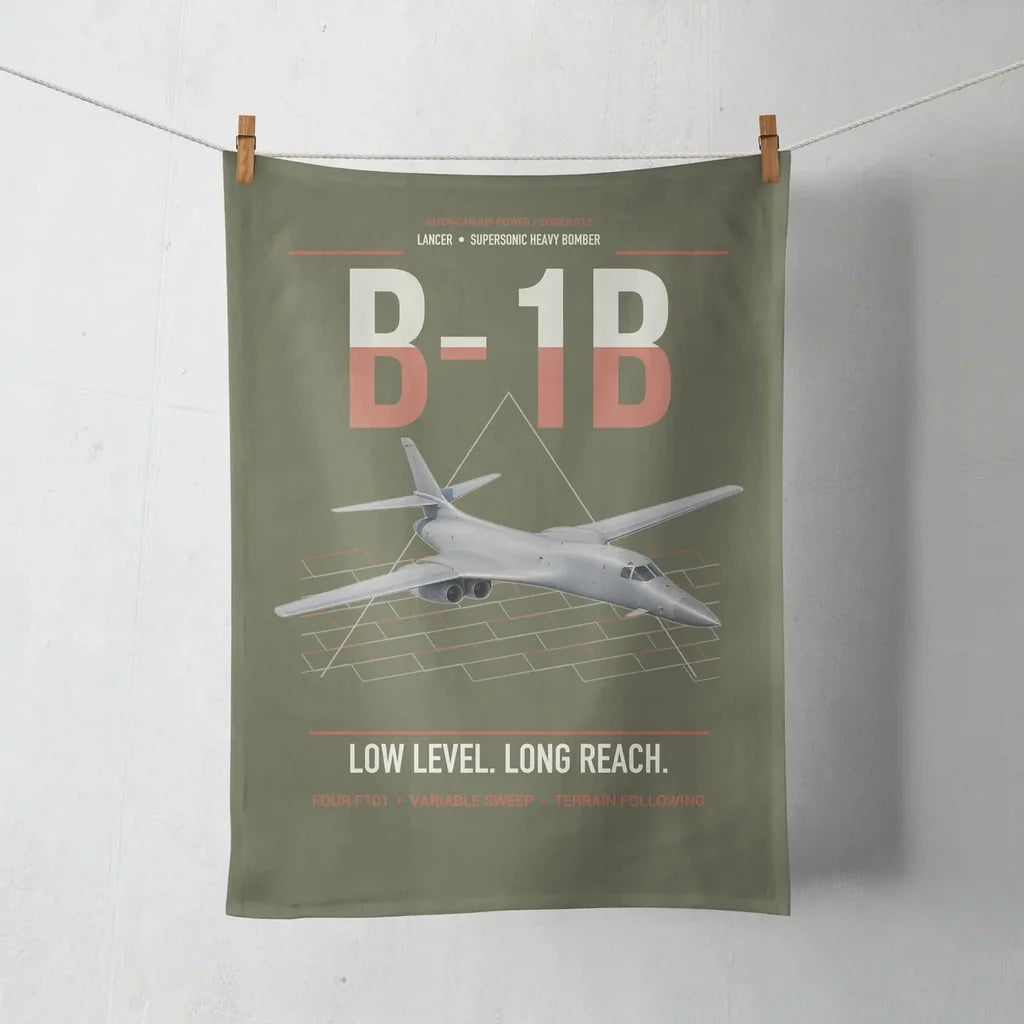 B-1B Lancer design on green army towel