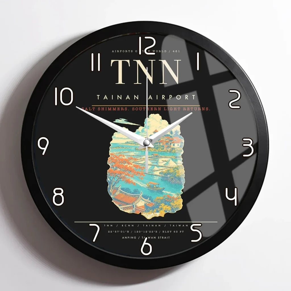 Tainan Airport TNN Wall-Clock Framed - Black