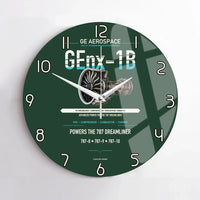 Thumbnail for GEnx-1B design on dark green no frame wall clock